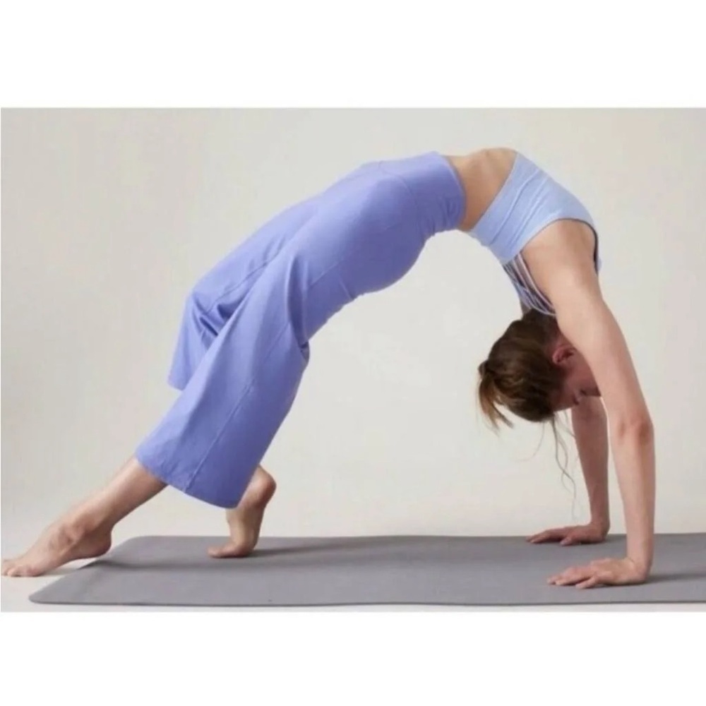 Athleta Elation Wide Crop Pant Powervita Yoga Leggings Blue Purple S - Picture 3 of 9